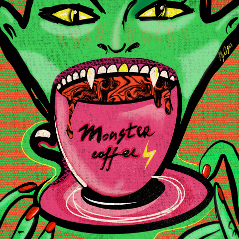 Логотип для кофейни «Monster Coffee”