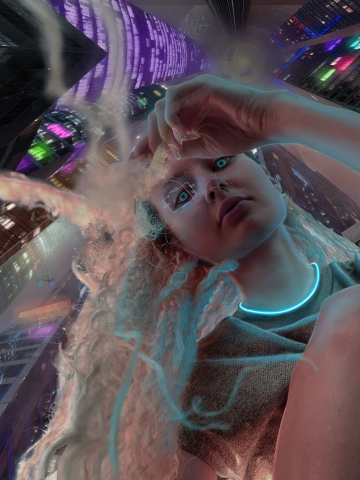 Арт по стилю киберпанк