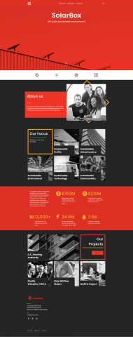 Вёрстка лэндинга solarBox