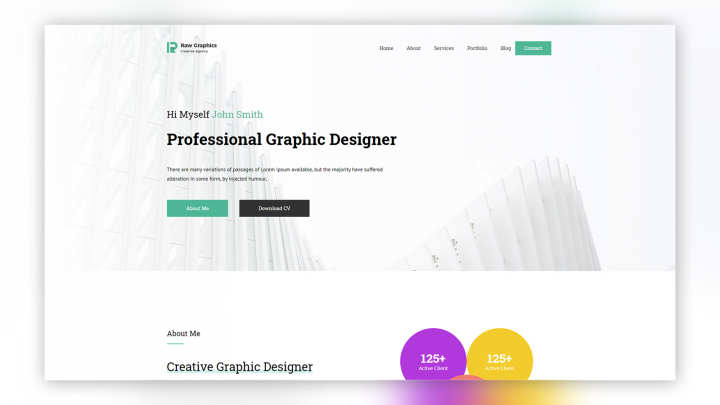 Raw Graphics - Сайт портфолио графического дизайнера