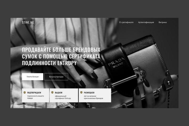 Лендинг для компании, определяющая брендовость сумок
