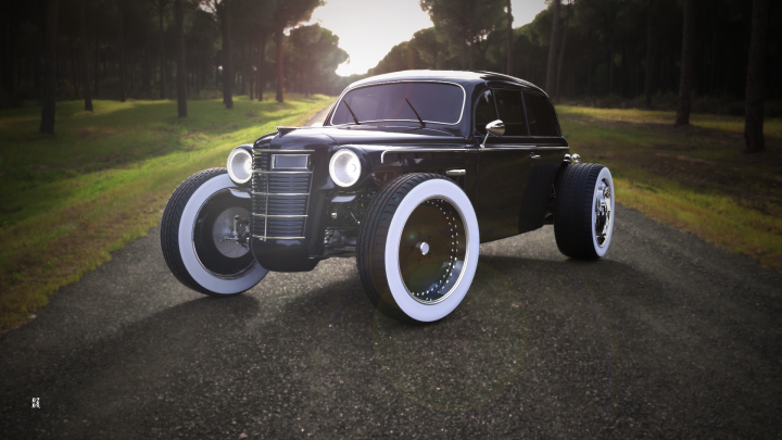 Моделирование и визуализация кастом-проекта на базе Москвич-400