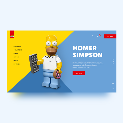Дизайн первого экрана сайта Lego( концепт)