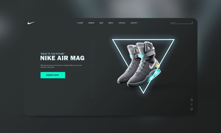 Landing page(концепт дизайна Nike)