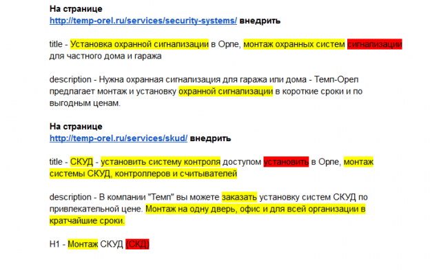 редактирование контента и мета-тегов