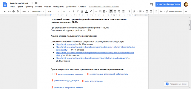 Анализ отказов