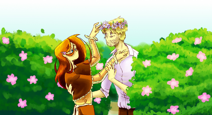 Пример сложной диджитал работы с персонажами