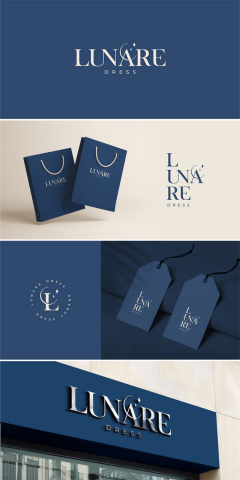Разработка логотипа для магазина женской одежды Lunare  Dress