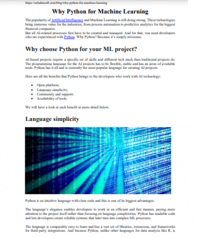 Why Python for Machine Learning?