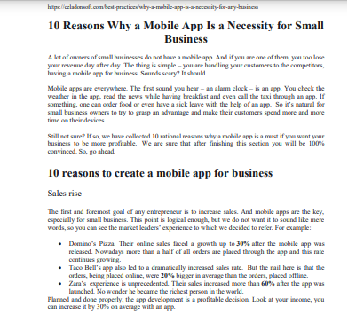 10 Reasons Why a Mobile App Is a Necessity for Small  Business