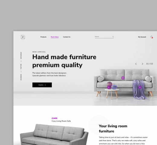 Лендинг интернет магазина по продаже мебели