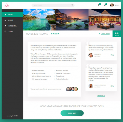 Макет сайта путешествий