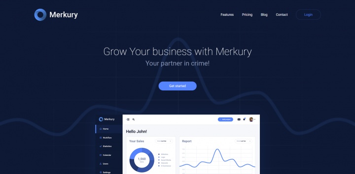 Вёрстка макета "Merkury".