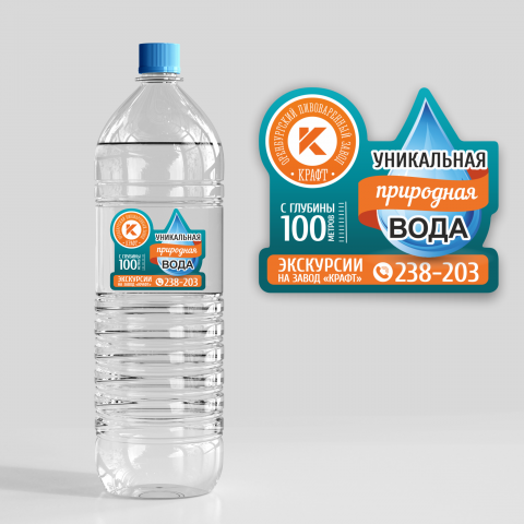 Наклейка на бутылку с водой