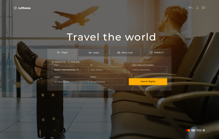 Первый экран с WOW-эффектом (путешествия)