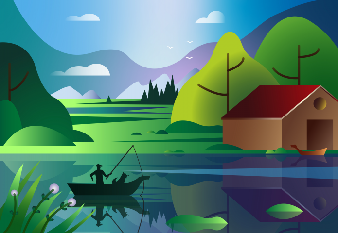 пейзаж с озером