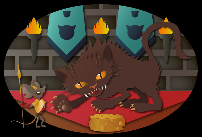 сир мышонок и чудище, охраняющее сыр