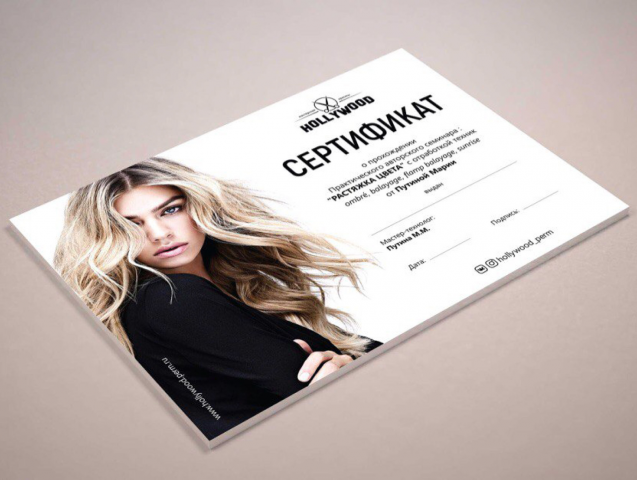 Сертификат Hollywood