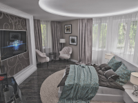 дизайн спальни в строящемся коттедже