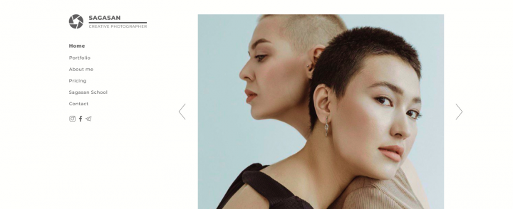Saga San - Landing page для креативного фотографа