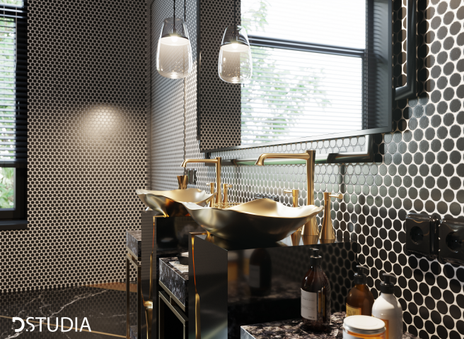 Санузел из дизайн проекта дома в Москве