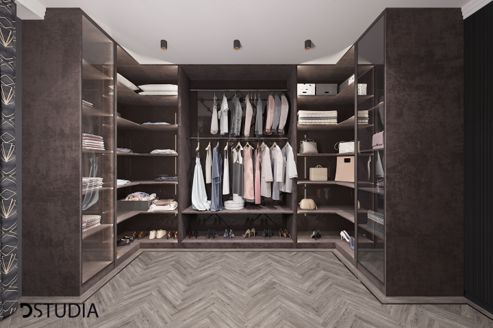 Гардероб из дизайн проекта дома в Москве