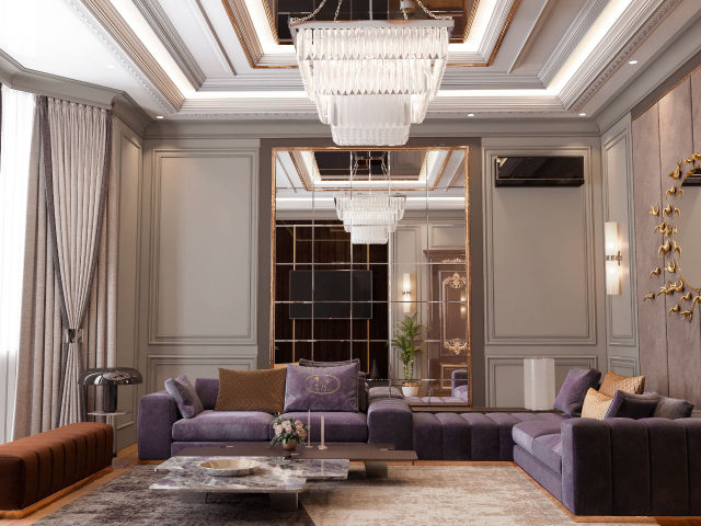 Гостиная комната в стиле неоклассика