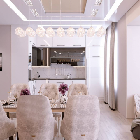 Холл студия в ярких цветах