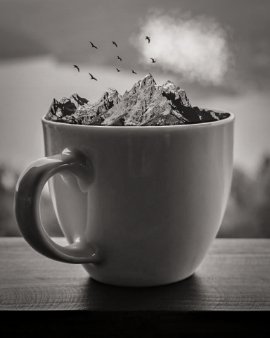 Cup with mountain