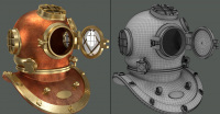 Diving helmet (rendering high poly)