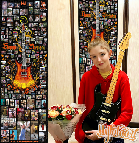 Коллаж из более чем 100 фотографий (150х50 см)