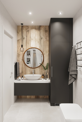 Современная ванная комната для холостяка