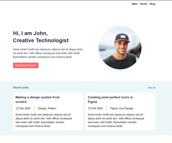 JOHN - сайт портфолио