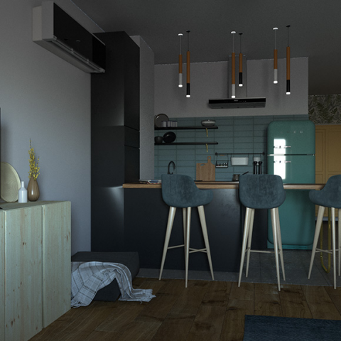 Визуализация студии ЖК Фрегат 40 кв.м