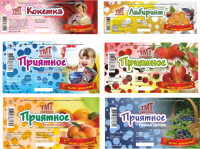 серия этикеток печенья