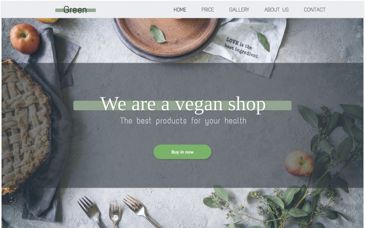 Landing page "Vegan shop"