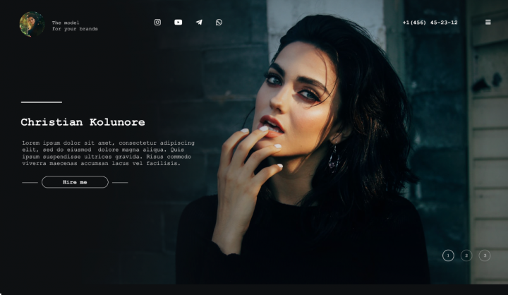 Дизайн сайта для модели