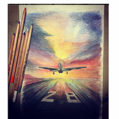 рисунок цветными карандашами