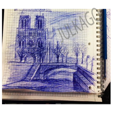 зарисовка ручкой