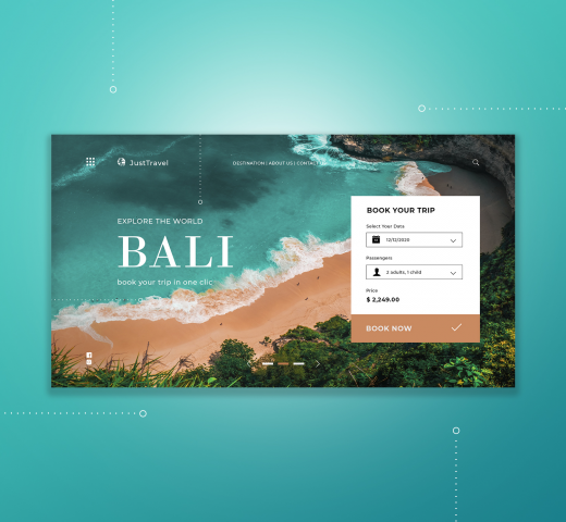 Концепт первого экрана сервиса для путишествий