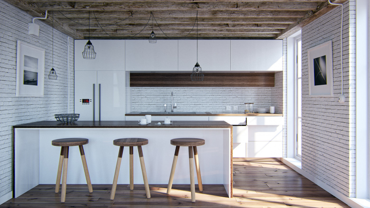 Кухня в стиле лофт