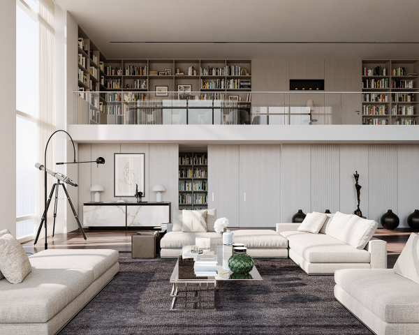 Большая гостиная в большом доме