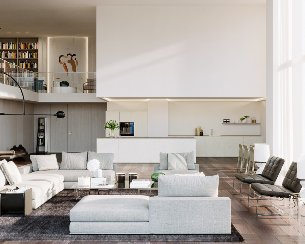 Большая гостиная в большом доме