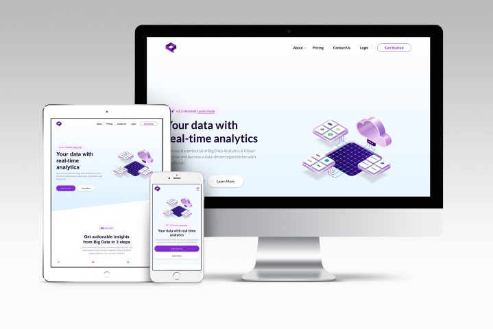 Верстка сайта Qubly Analytics