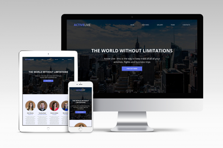 Верстка сайта для ActiveLive
