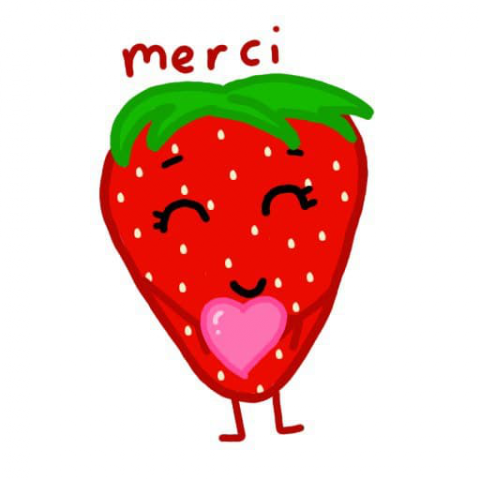 Стикер телеграмм. Французская Клубника.