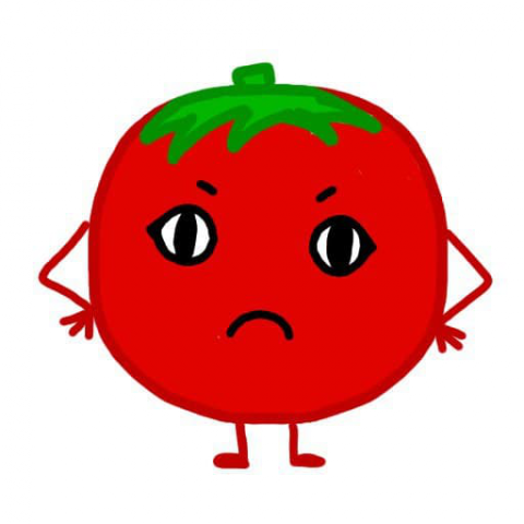 Стикер телеграмм. Злой Помидор