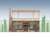 зимняя беседка с открытой террасой (AutoCad+photoshop)