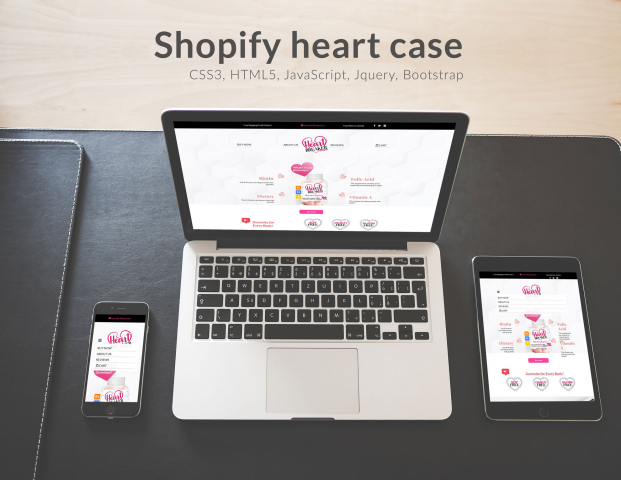 Адаптивная верстка Heart CSS3 + HTML5 + интеграция Shopify