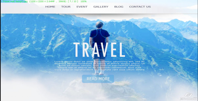 Landing page компании "TRAVEL" на английском